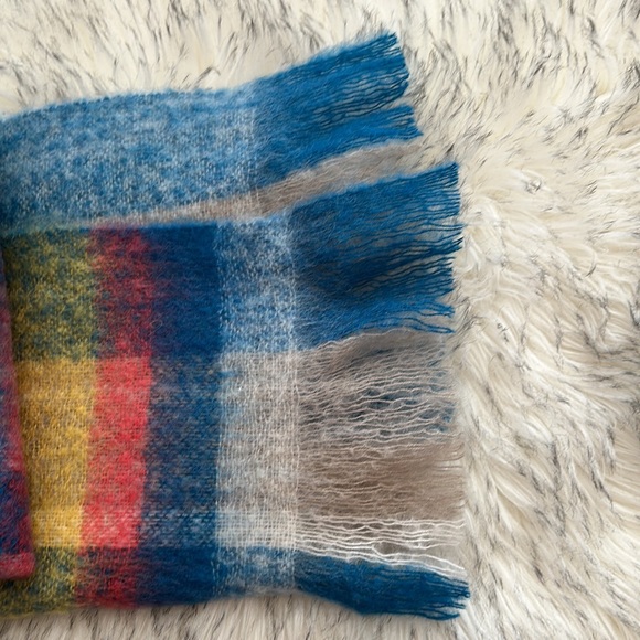 American Eagle Outfitters Multi Colored Oversized Mohair Wrap Scarf - Picture 3 of 6